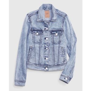 Like New Gap Puff Sleeve Denim Jacket with Washwell Size XS Light Indigo